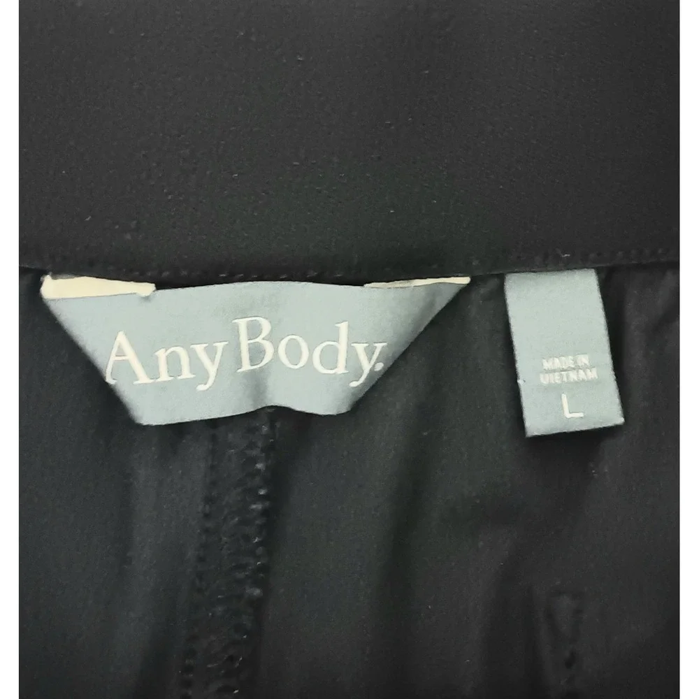 AnyBody‎ Pants Women's Size L All-Stretch Twill Wide Leg Cropped Black Pre-owned